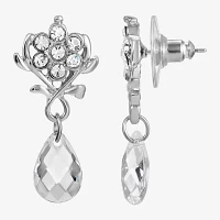 1928 Silver Tone Crystal Drop Earrings