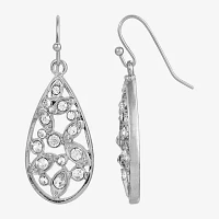 1928 Silver Tone Crystal Drop Earrings