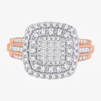 Womens 1 CT.T.W. Natural Diamond Cushion Halo Engagement Ring