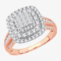 Womens 1 CT.T.W. Natural Diamond Cushion Halo Engagement Ring