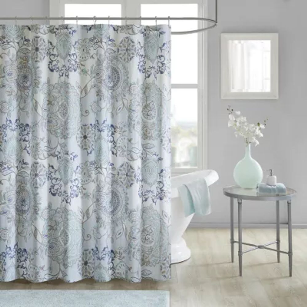 Madison Park  Loleta Cotton Printed Shower Curtain