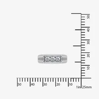 7MM / CT. T.W. Genuine Cubic Zirconia Sterling Silver Wedding Band