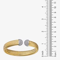 Paris 1901 By Charles Garnier Womens Cubic Zirconia 18K Gold Over Silver Cuff Bracelet