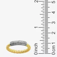 Paris 1901 By Charles Garnier White Cubic Zirconia 18K Gold Over Silver Band