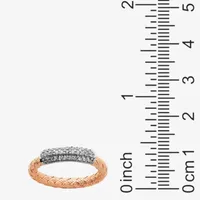Paris 1901 By Charles Garnier White Cubic Zirconia 18K Rose Gold Over Silver Band
