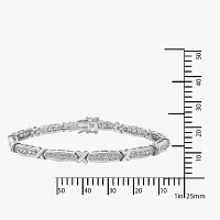 DiamonArt® Cubic Zirconia Sterling Silver X Link Bracelet