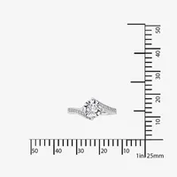 Womens 2 1/2 CT. T.W. Cubic Zirconia Sterling Silver Round Solitaire Bypass  Cocktail Ring