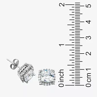 DiamonArt® Cushion-Cut Cubic Zirconia Sterling Silver Stud Earrings