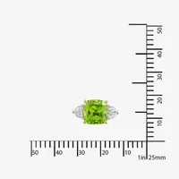 Diamonart Womens Green Cubic Zirconia Sterling Silver Engagement Ring