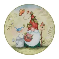 Certified International Garden Gnomes 4-pc. Earthenware Salad Plate