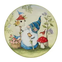 Certified International Garden Gnomes 4-pc. Earthenware Salad Plate