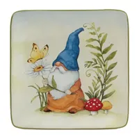 Certified International Garden Gnomes 4-pc. Earthenware Appetizer Plate