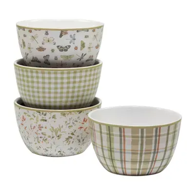 Certified International Green Fields 4-pc. Earthenware Ice Cream Bowl