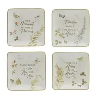 Certified International Green Fields 4-pc. Earthenware Appetizer Plate