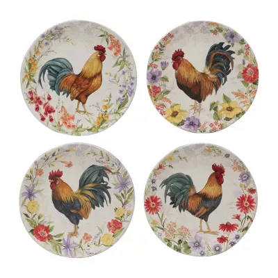 Certified International Floral Rooster 4-pc. Earthenware Dinner Plate