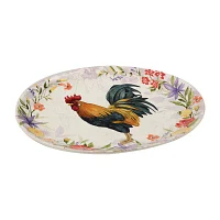 Certified International Floral Rooster Serving Platter