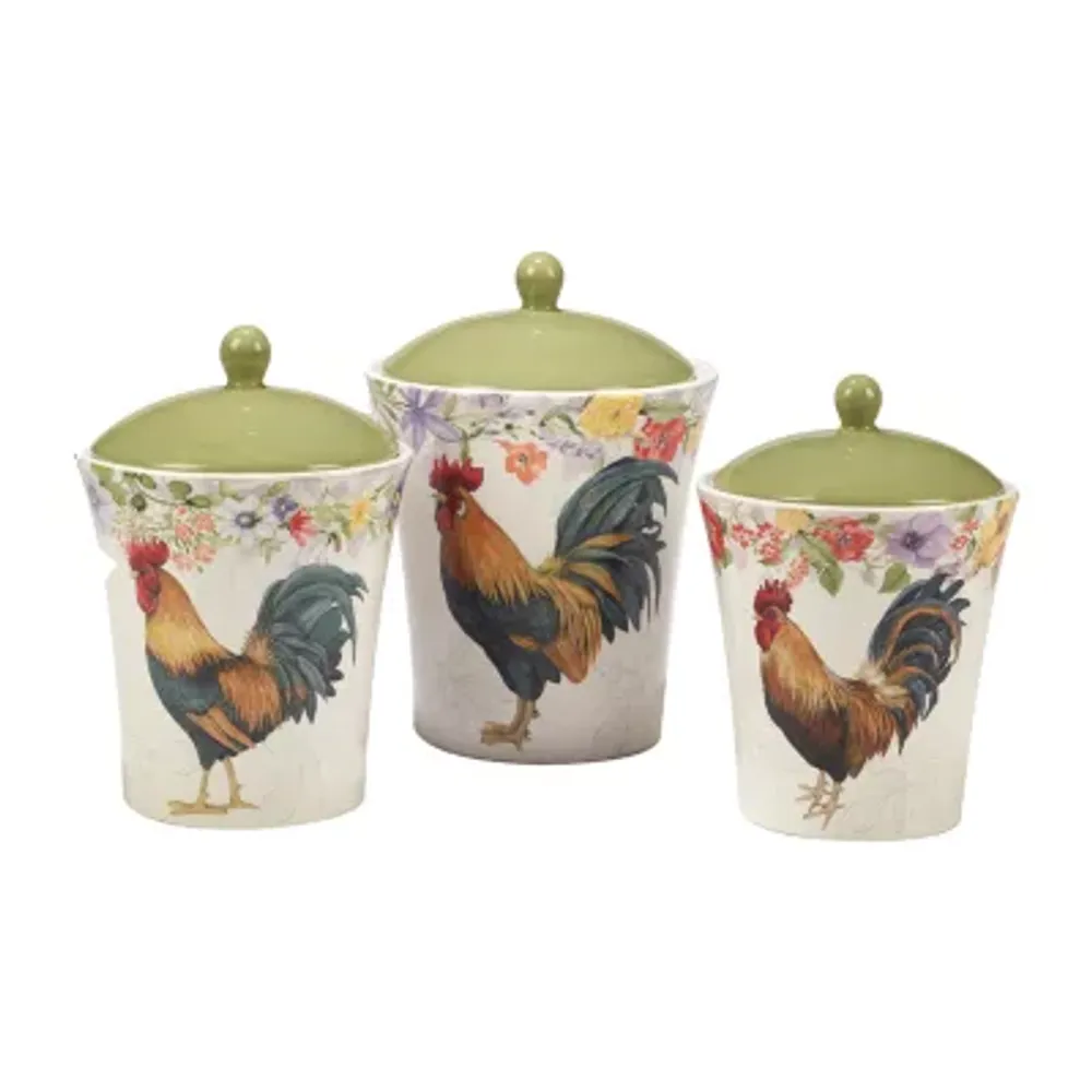 Certified International Floral Rooster 3-pc. Canister