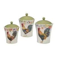 Certified International Floral Rooster 3-pc. Canister