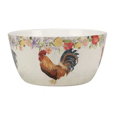 Certified International Floral Rooster Serving Bowl