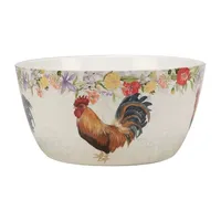 Certified International Floral Rooster Serving Bowl