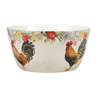 Certified International Floral Rooster Serving Bowl