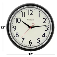 Westclox 12” Black Retro Wall Clock