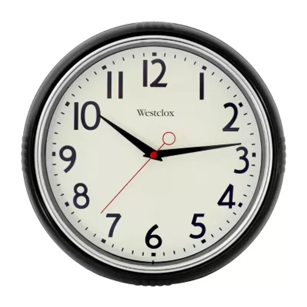 Westclox 12” Black Retro Wall Clock