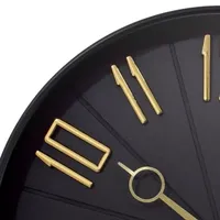 Westclox 12" Black & Gold Modern Wall Clock