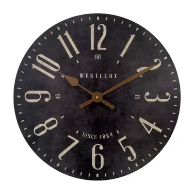 Westclox Vintage Black Mdf 15.5" Wall Clock
