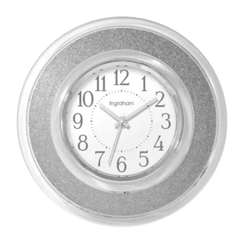 Westclox 12" Clear & Silver Glitter Wall Clock