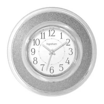 Westclox 12" Clear & Silver Glitter Wall Clock