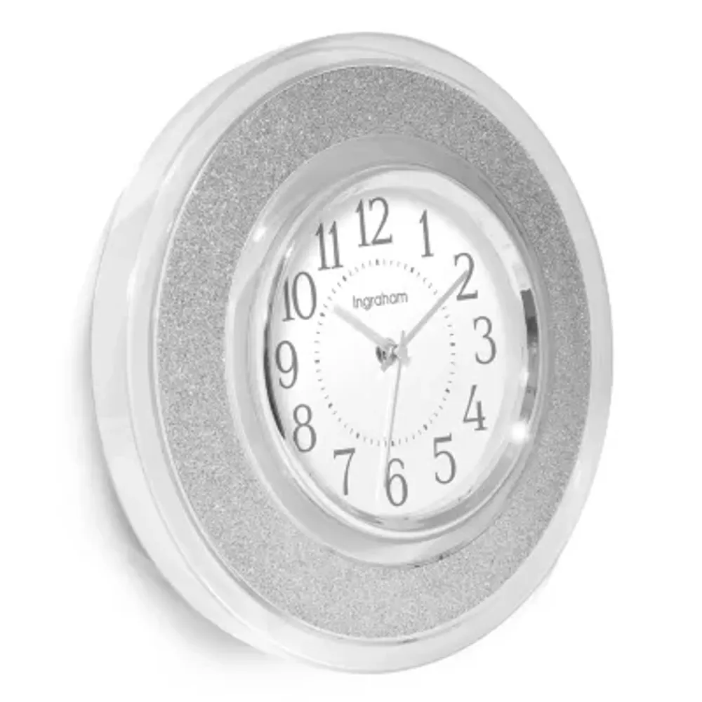 Westclox 12" Clear & Silver Glitter Wall Clock