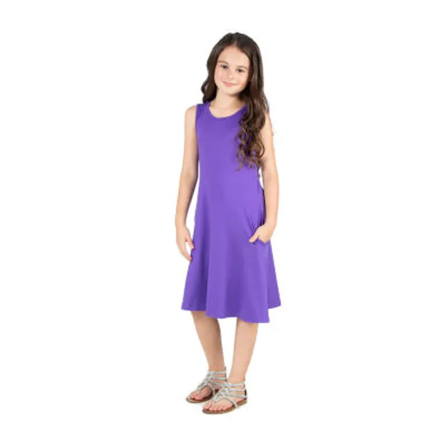 24seven Comfort Apparel Big Girls Sleeveless A-Line Dress