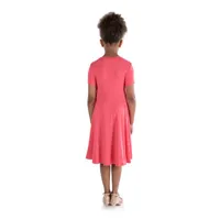 24sevenkid Big Girls Short Sleeve Fit + Flare Dress