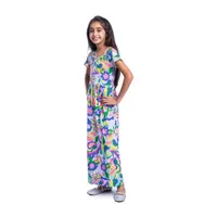 24sevenkid Big Girls Short Sleeve Floral Maxi Dress