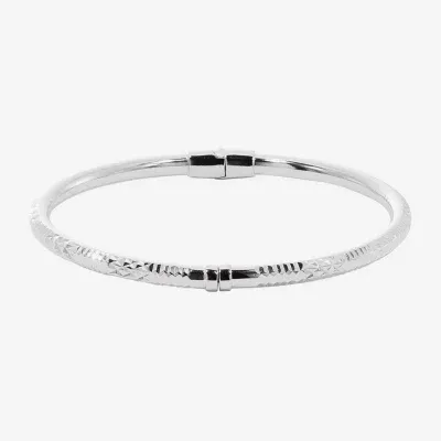 Pure Silver Over Brass Solid Bangle Bracelet