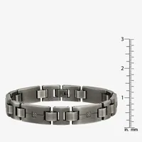 Gray Stainless Steel 9 Inch Link Chain Bracelet