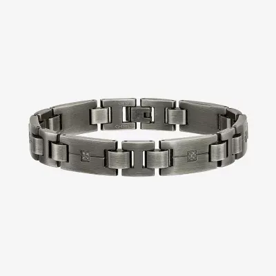 Gray Stainless Steel 9 Inch Link Chain Bracelet