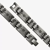 Gray Stainless Steel 9 Inch Link Chain Bracelet