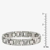 Mens Stainless Steel 8 1/2 Inch Link Bracelet