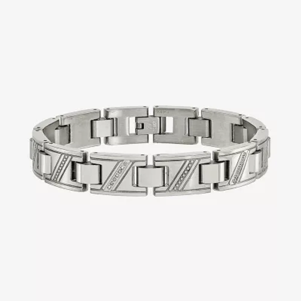 Mens Stainless Steel 8 1/2 Inch Link Bracelet
