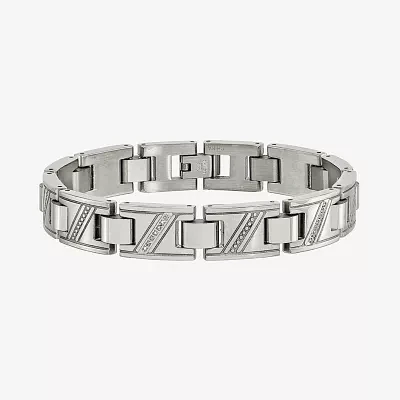 Mens Stainless Steel 8 1/2 Inch Link Bracelet