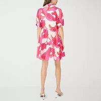 MSK Womens Short Sleeve Floral Shift Dress