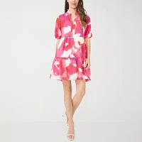 MSK Womens Short Sleeve Floral Shift Dress