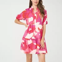 MSK Womens Short Sleeve Floral Shift Dress