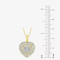 Diamond Blossom (G Womens 1 CT. T.W. Lab Grown White Diamond 10K White Gold Heart 18 Inch Pendant Necklace