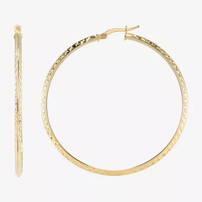 Made in Italy Womens 14K Gold Over Silver 55mm Round Hoop Earrings