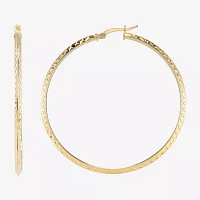 Made in Italy Womens 14K Gold Over Silver 55mm Round Hoop Earrings