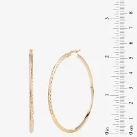 Made in Italy Womens 14K Gold Over Silver 55mm Round Hoop Earrings
