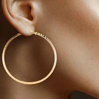 Made in Italy Womens 14K Gold Over Silver 55mm Round Hoop Earrings